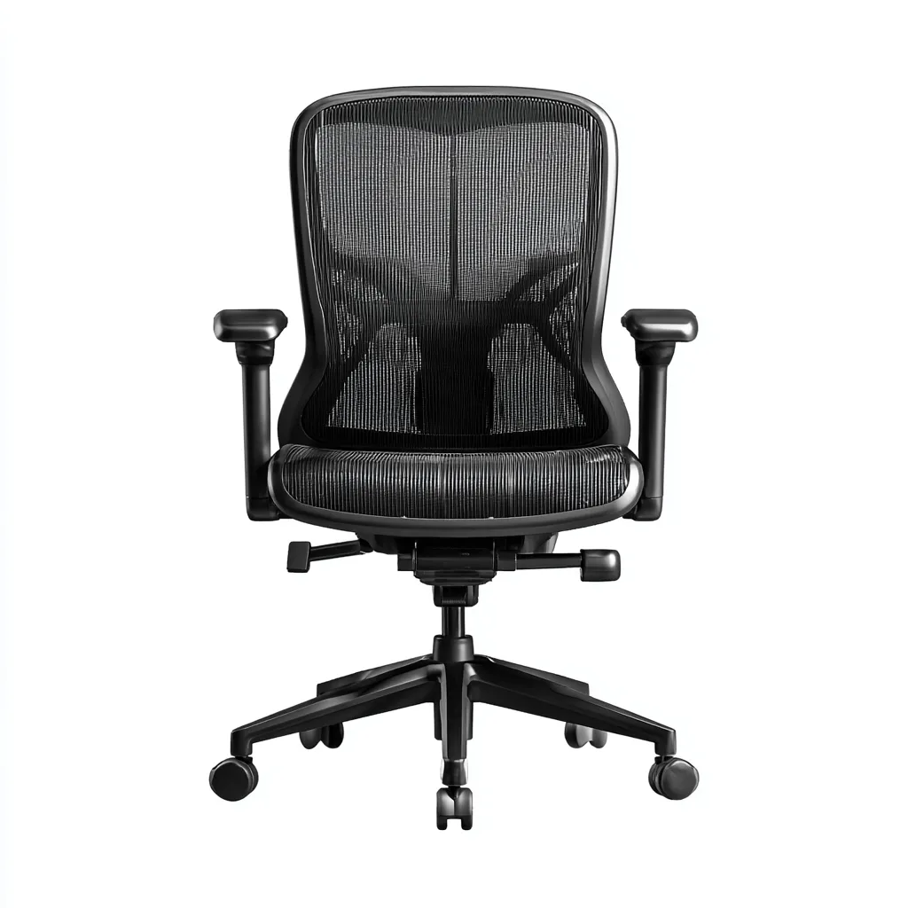 Sedia da ufficio ergonomica in rete con braccioli regolabili e ruote - 68x68x110 cm - nero - design moderno-Comfyify
