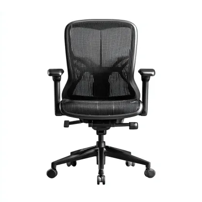 Sedia da ufficio ergonomica in rete con braccioli regolabili e ruote - 68x68x110 cm - nero - design moderno-Comfyify