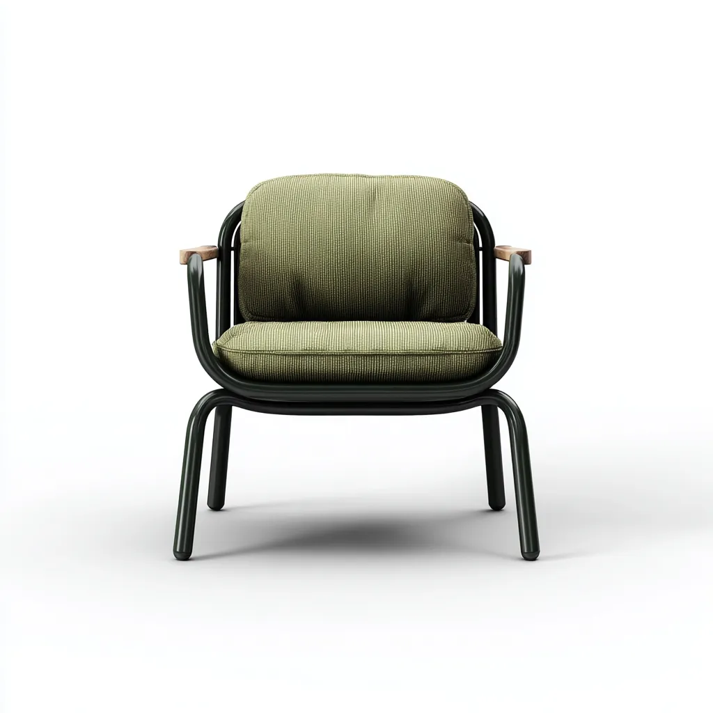 Poltrona da pranzo tessuto verde oliva 58x62x80 cm - struttura in metallo - design moderno-Comfyify