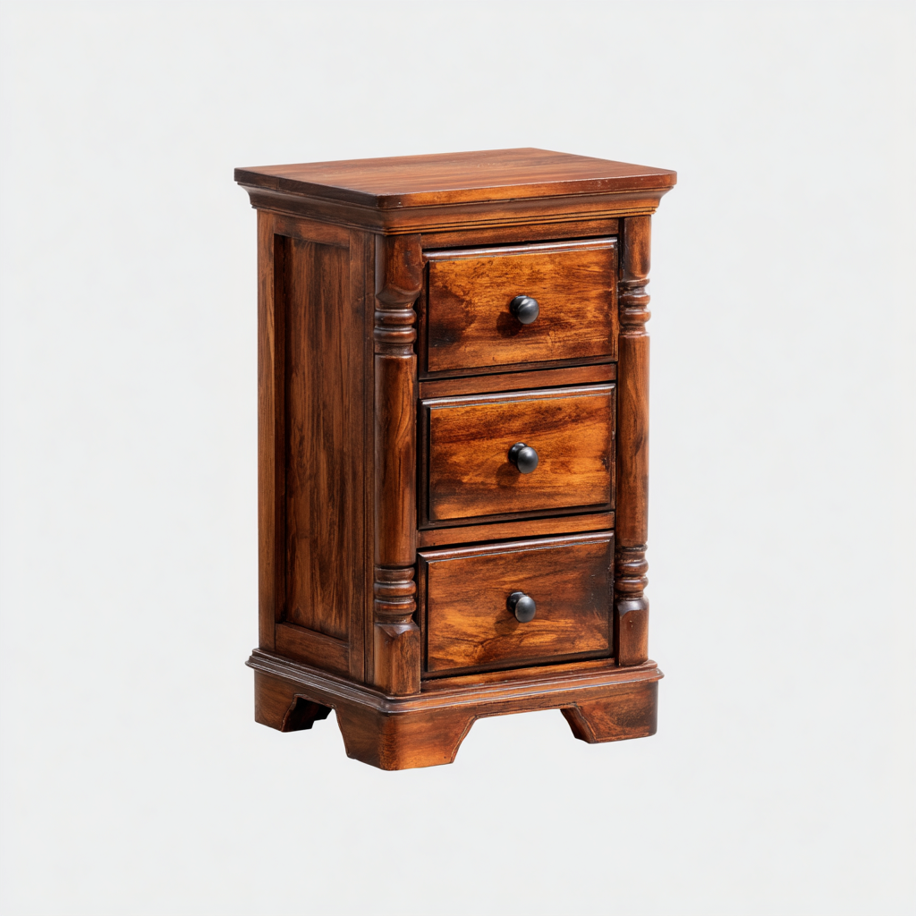 Mobile da ufficio legno massiccio 45x40x78 cm - marrone - stile classico-Comfyify