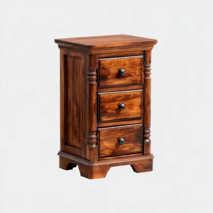 Mobile da ufficio legno massiccio 45x40x78 cm - marrone - stile classico-Comfyify