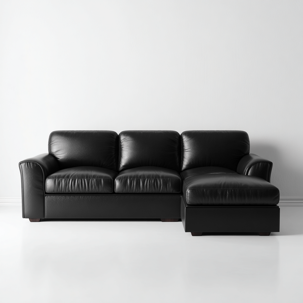 Divano angolare in pelle 280x185x85 cm - nero - design contemporaneo-Comfyify