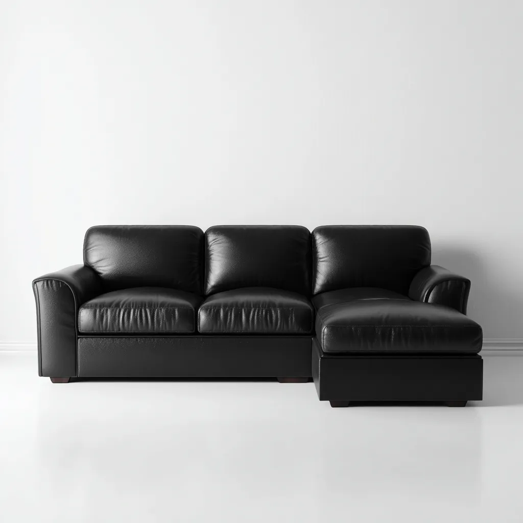 Divano angolare in pelle 280x185x85 cm - nero - design contemporaneo-Comfyify