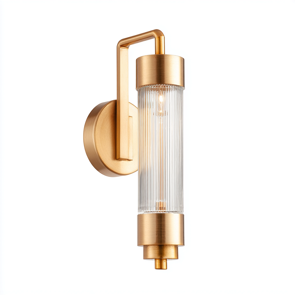 Applique da parete metallo vetro 12x10x28 cm - oro - design moderno-Comfyify