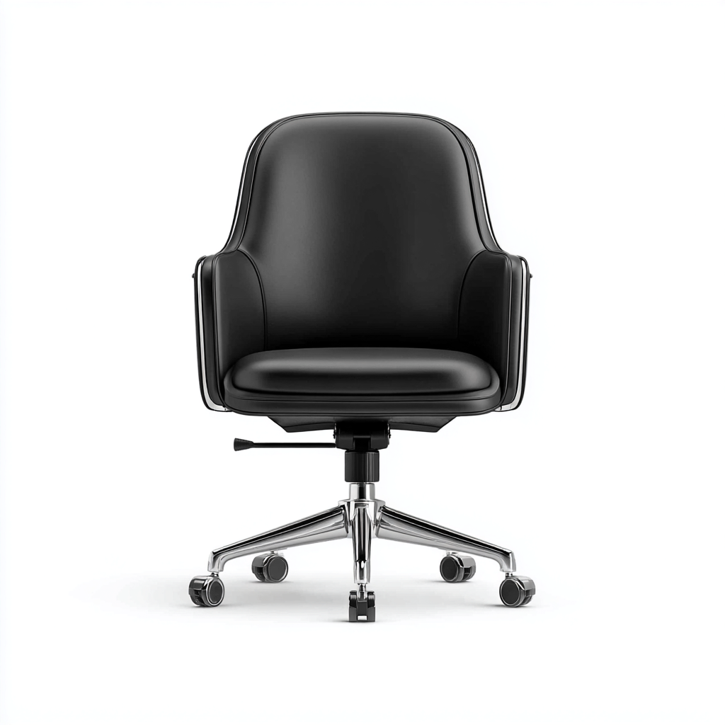 Sedia da ufficio pelle 64x62x95 cm - nero - con ruote - design compatto moderno-Comfyify