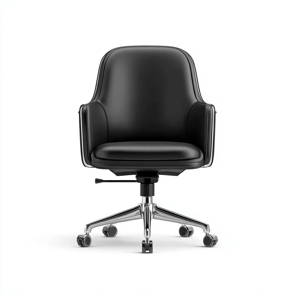 Sedia da ufficio pelle 64x62x95 cm - nero - con ruote - design compatto moderno-Comfyify