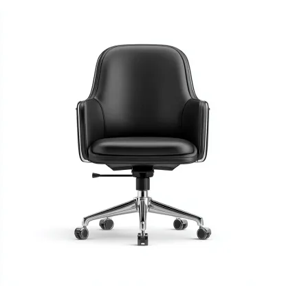 Sedia da ufficio pelle 64x62x95 cm - nero - con ruote - design compatto moderno-Comfyify