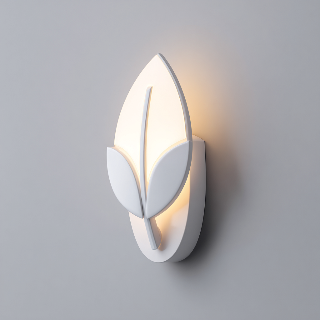 Applique da parete acrilico 18x10x30 cm - bianco - design moderno a foglia-Comfyify