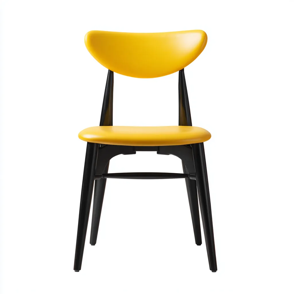 Sedia da giardino in plastica e metallo 45x50x80 cm - gialla - design moderno-Comfyify