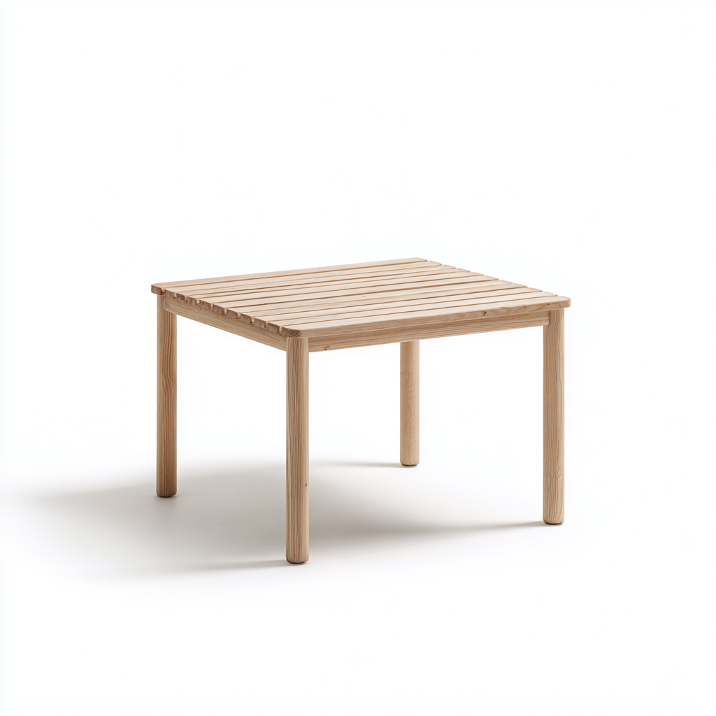 Tavolo da giardino in legno naturale 90x90x75 cm - colore chiaro - design minimalista a doghe-Comfyify