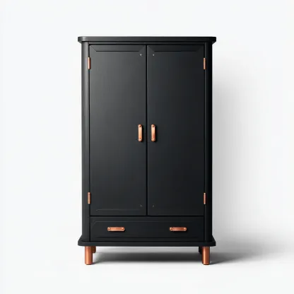 Armadio guardaroba in legno MDF 120x55x190 cm - nero - design industriale moderno-Comfyify