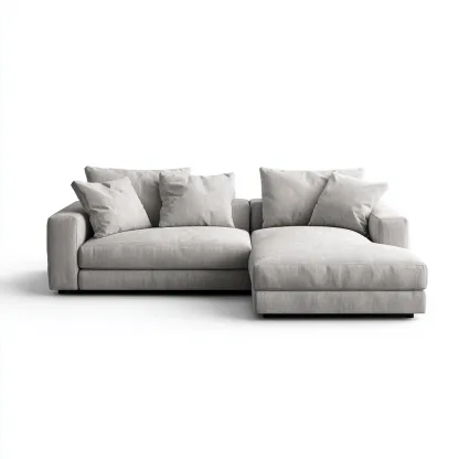 Divano angolare tessuto grigio chiaro 280x175x85 cm - design moderno-Comfyify