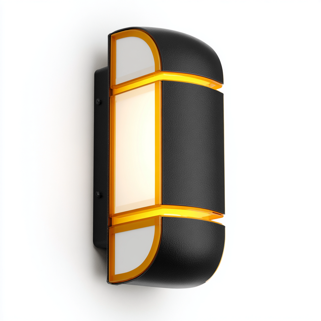 Applique da parete metallo acrilico 15x10x32 cm - nero-oro - design moderno per esterni-Comfyify