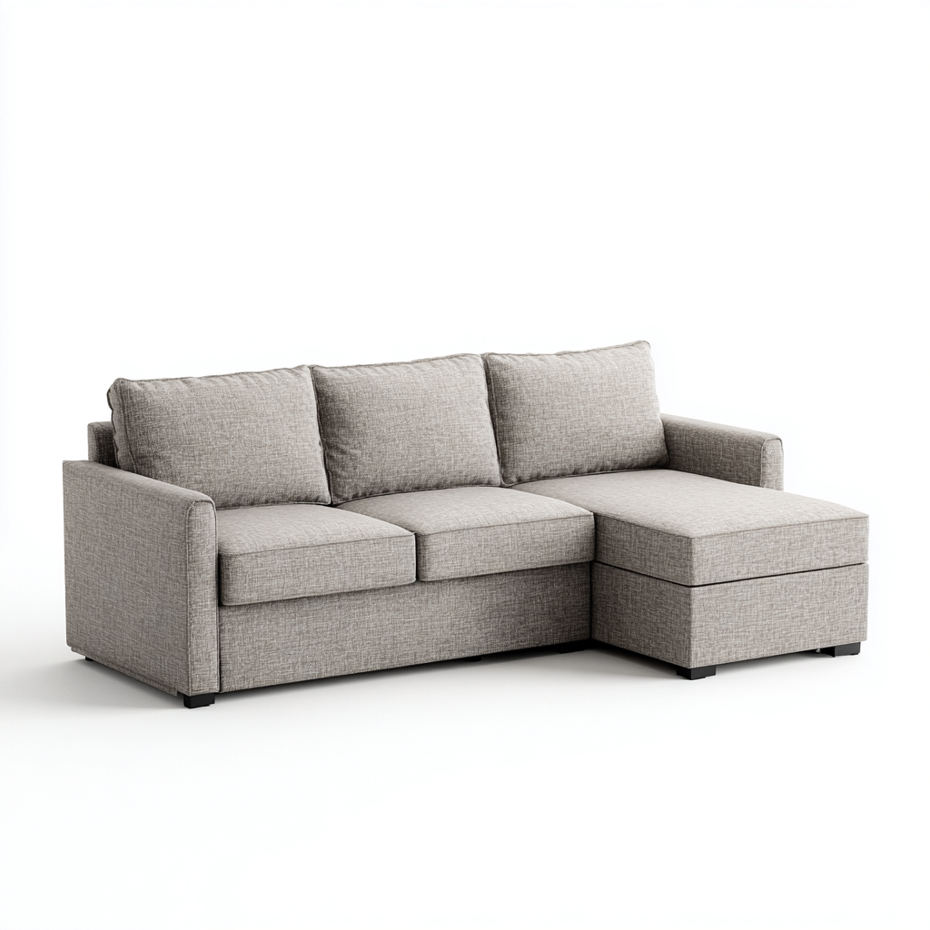 Divano angolare in tessuto 275x175x85 cm - grigio - design moderno-Comfyify
