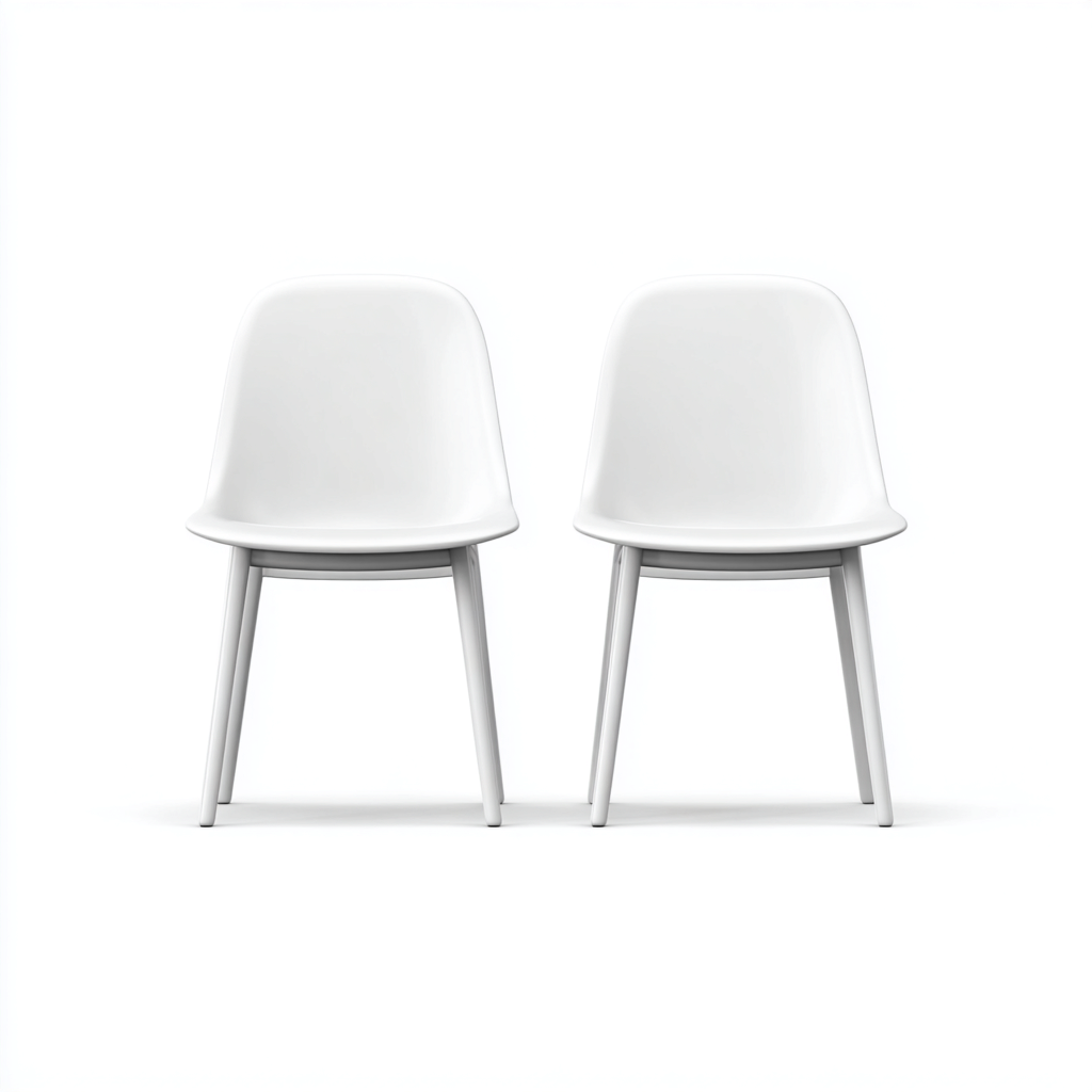 Set di 2 sedie da giardino in plastica 45x50x82 cm - bianche - design minimalista-Comfyify