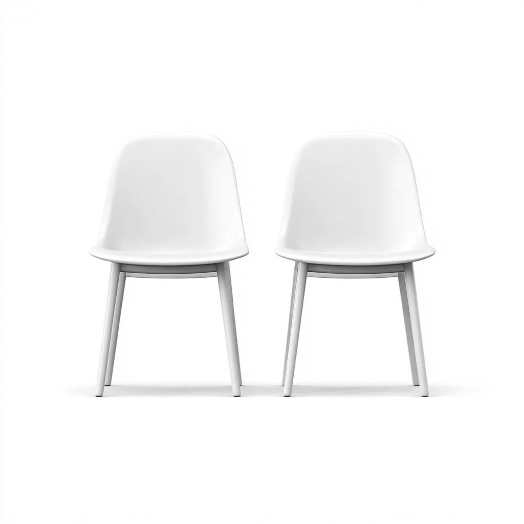 Set di 2 sedie da giardino in plastica 45x50x82 cm - bianche - design minimalista-Comfyify