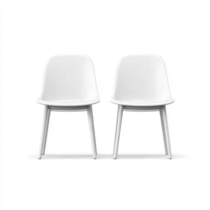 Set di 2 sedie da giardino in plastica 45x50x82 cm - bianche - design minimalista-Comfyify