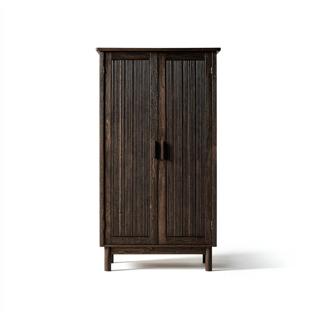 Armadio - legno massello di rovere - 120x50x190 cm - rovere scuro - design moderno naturale-Comfyify