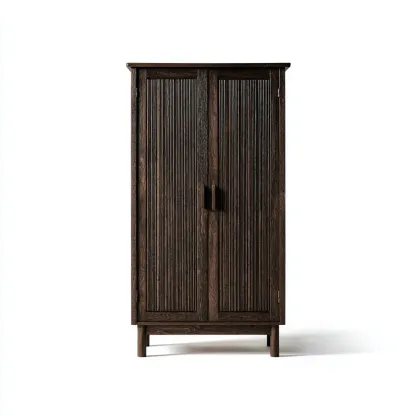 Armadio - legno massello di rovere - 120x50x190 cm - rovere scuro - design moderno naturale-Comfyify