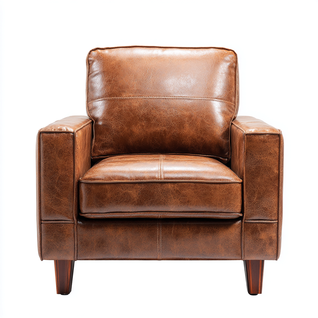 Poltrona in pelle 95x85x90 cm - marrone - stile vintage moderno-Comfyify