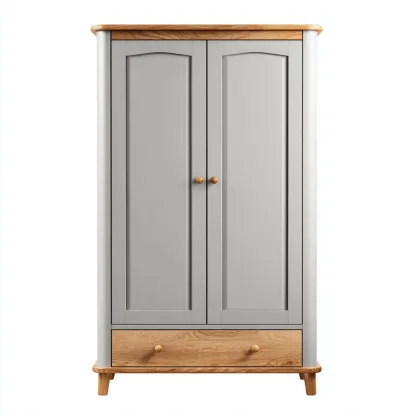 Armadio in legno 100x50x180 cm - grigio-marrone - stile classico-Comfyify