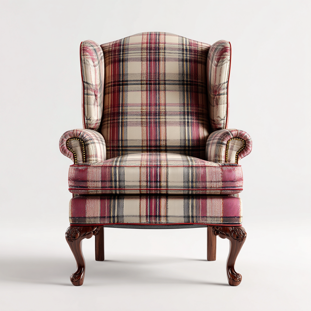 Poltrona imbottita 86x90x108 cm - rosso - stile classico britannico-Comfyify