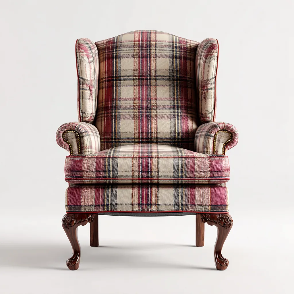 Poltrona imbottita 86x90x108 cm - rosso - stile classico britannico-Comfyify