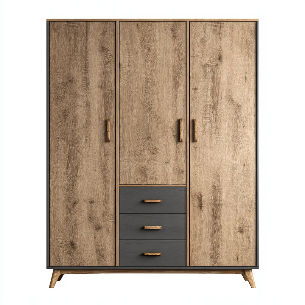 Armadio in legno 120x55x200 cm - rovere chiaro-grigio - stile moderno per camera da letto-Comfyify