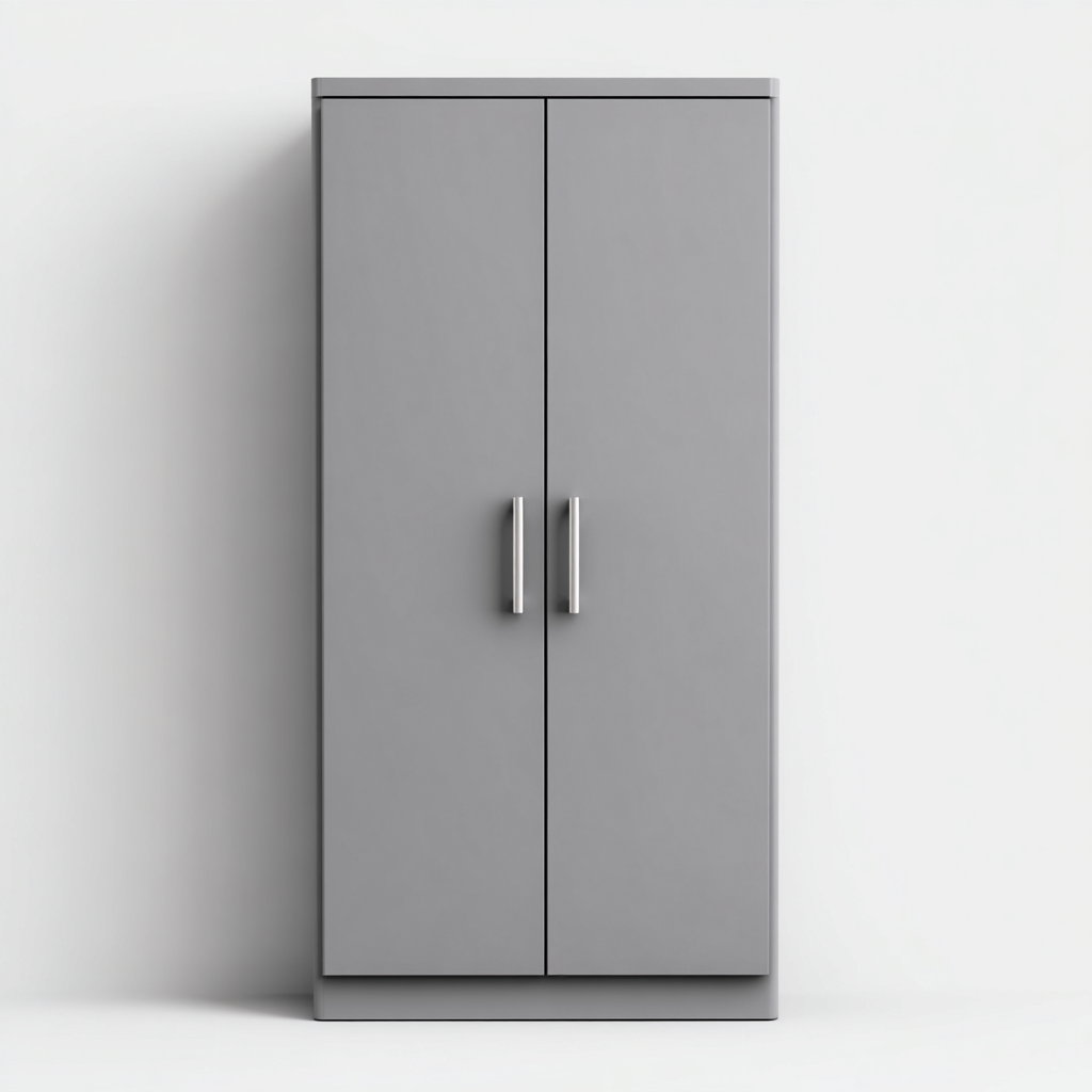 Armadio guardaroba in legno MDF 120x55x190 cm - grigio - design moderno minimalista-Comfyify