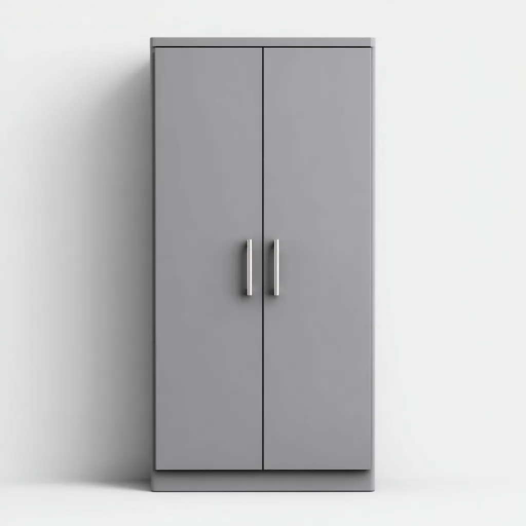 Armadio guardaroba in legno MDF 120x55x190 cm - grigio - design moderno minimalista-Comfyify