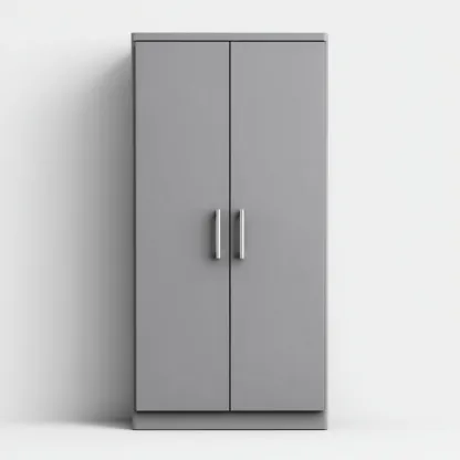 Armadio guardaroba in legno MDF 120x55x190 cm - grigio - design moderno minimalista-Comfyify