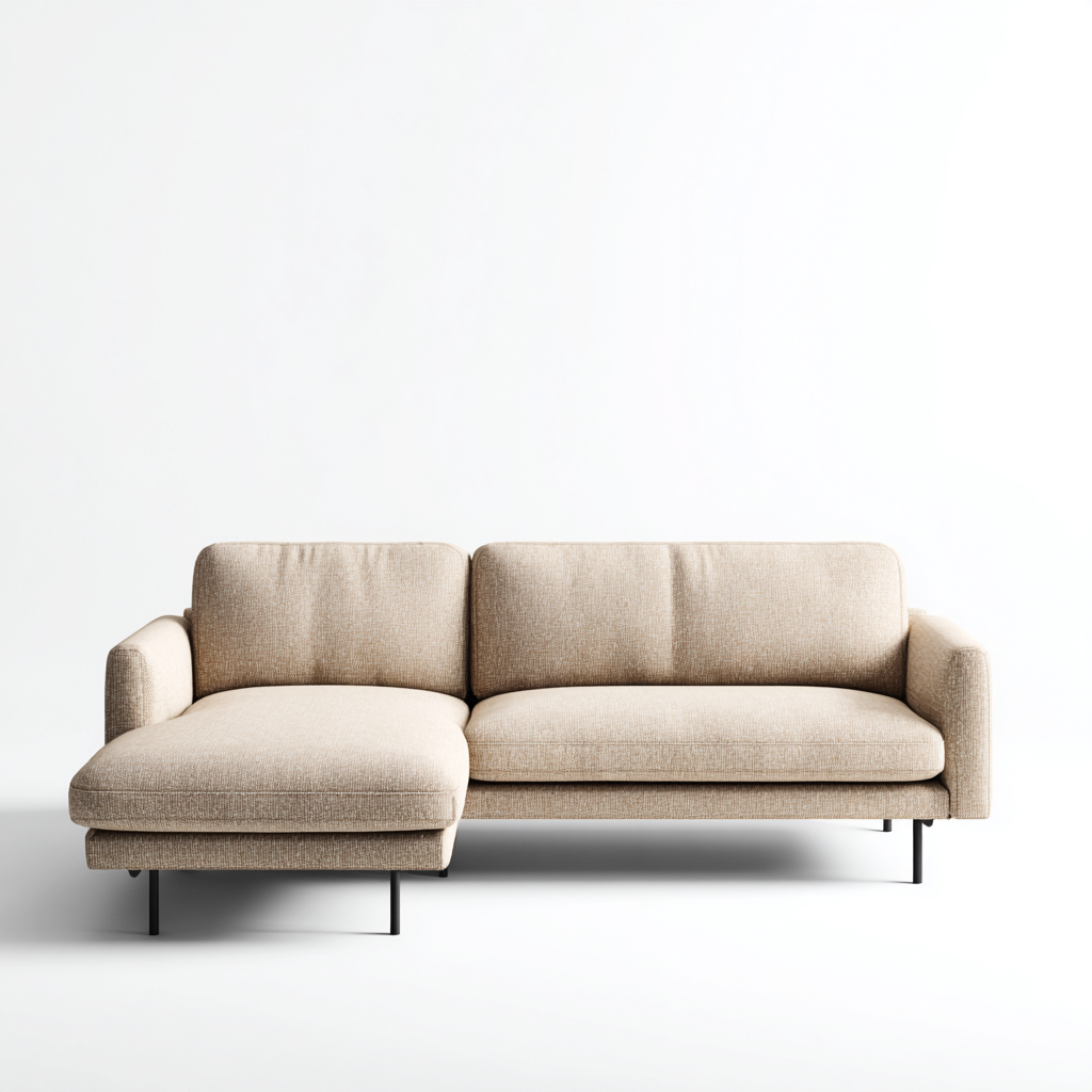 Divano angolare tessuto beige 260x165x85 cm - design moderno-Comfyify