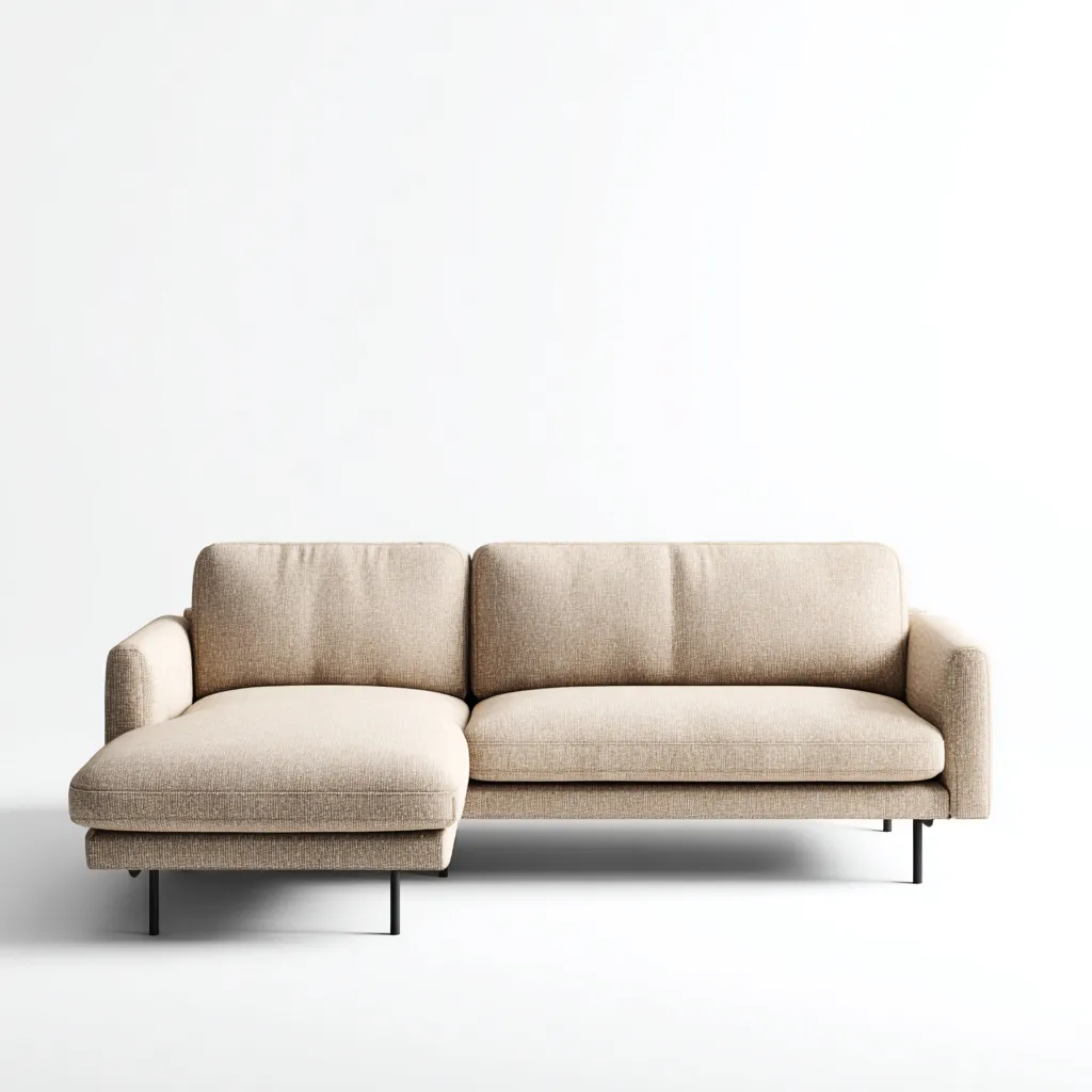 Divano angolare tessuto beige 260x165x85 cm - design moderno-Comfyify