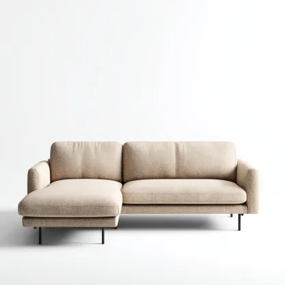 Divano angolare tessuto beige 260x165x85 cm - design moderno-Comfyify