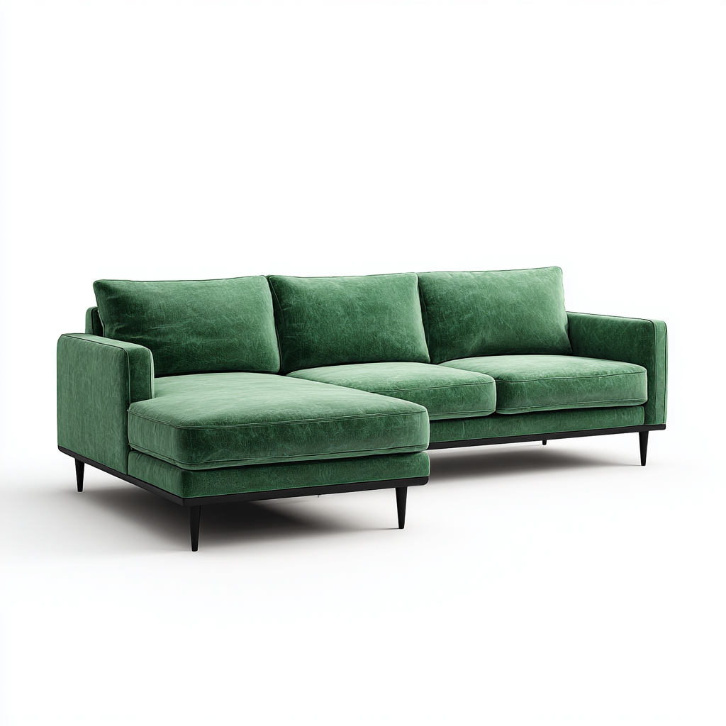 Divano angolare velluto verde 270x170x85 cm - design moderno-Comfyify