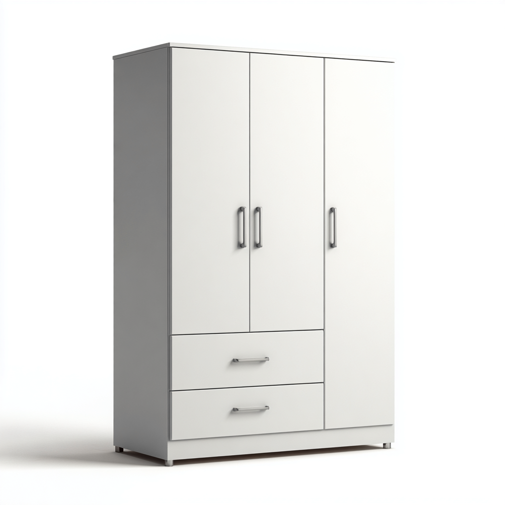 Armadio guardaroba in legno MDF 155x60x200 cm - bianco - design moderno minimalista-Comfyify