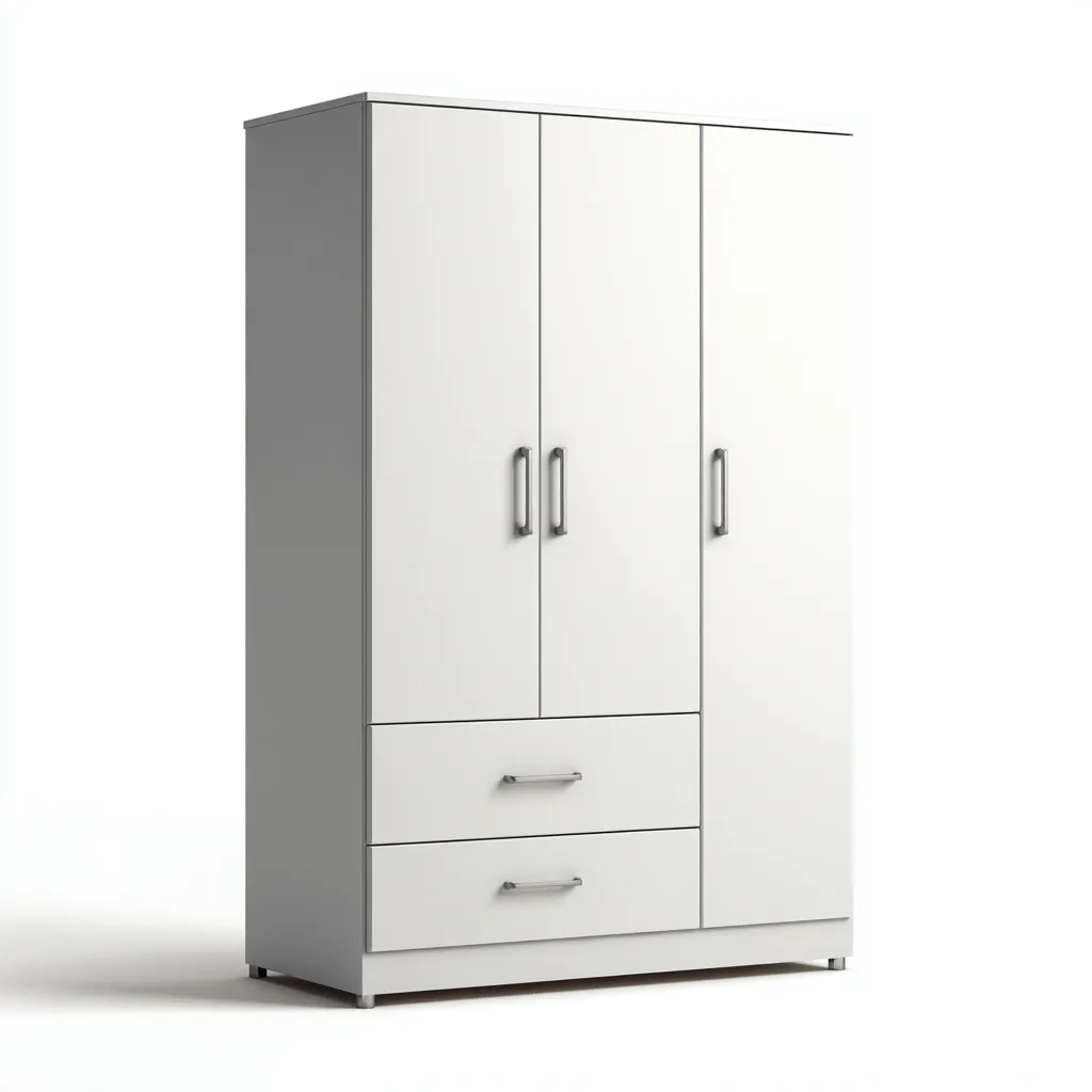 Armadio guardaroba in legno MDF 155x60x200 cm - bianco - design moderno minimalista-Comfyify