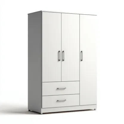 Armadio guardaroba in legno MDF 155x60x200 cm - bianco - design moderno minimalista-Comfyify