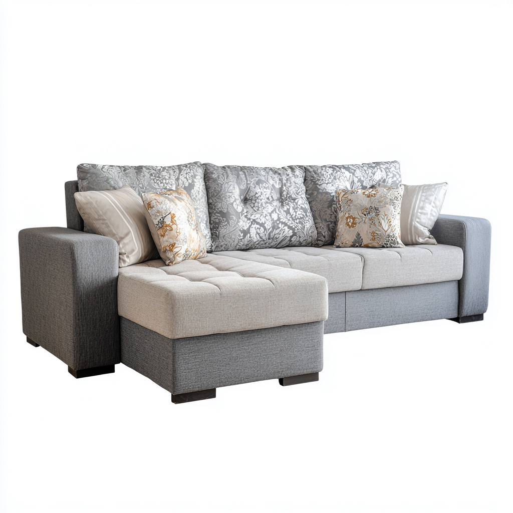 Divano angolare tessuto grigio chiaro e grigio 260x165x85 cm - design moderno-Comfyify