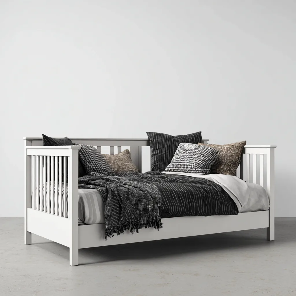 Canapé lit - bois - 205x100x90 cm - blanc - style minimaliste-Snugure