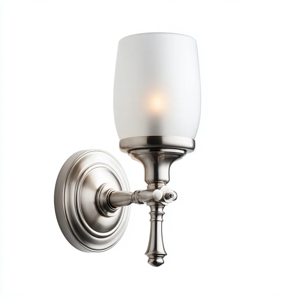 Applique murale - métal-verre dépoli - 14x12x28 cm - argent - style classique - éclairage décoratif pour salle de bain ou couloir-Snugure