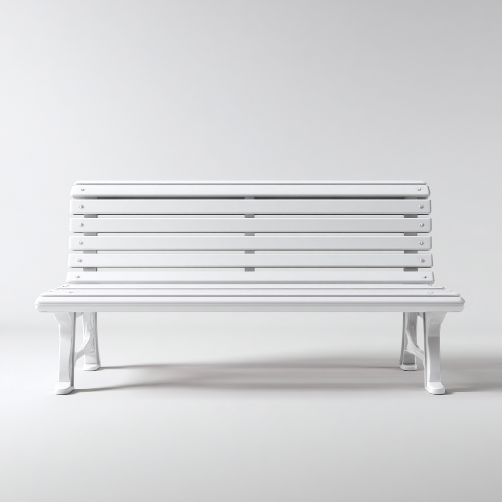 Banc de jardin - plastique - 140x60x85 cm - blanc - style moderne-Snugure