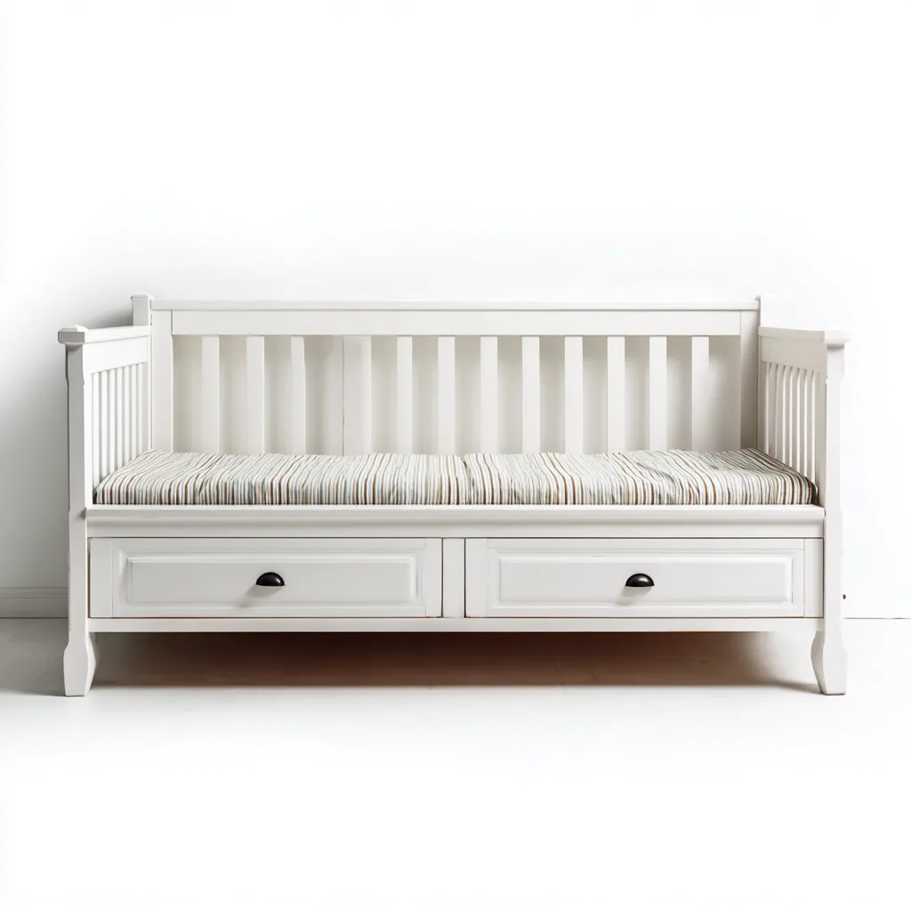 Canapé lit - bois - 205x98x92 cm - blanc - style classique-Snugure