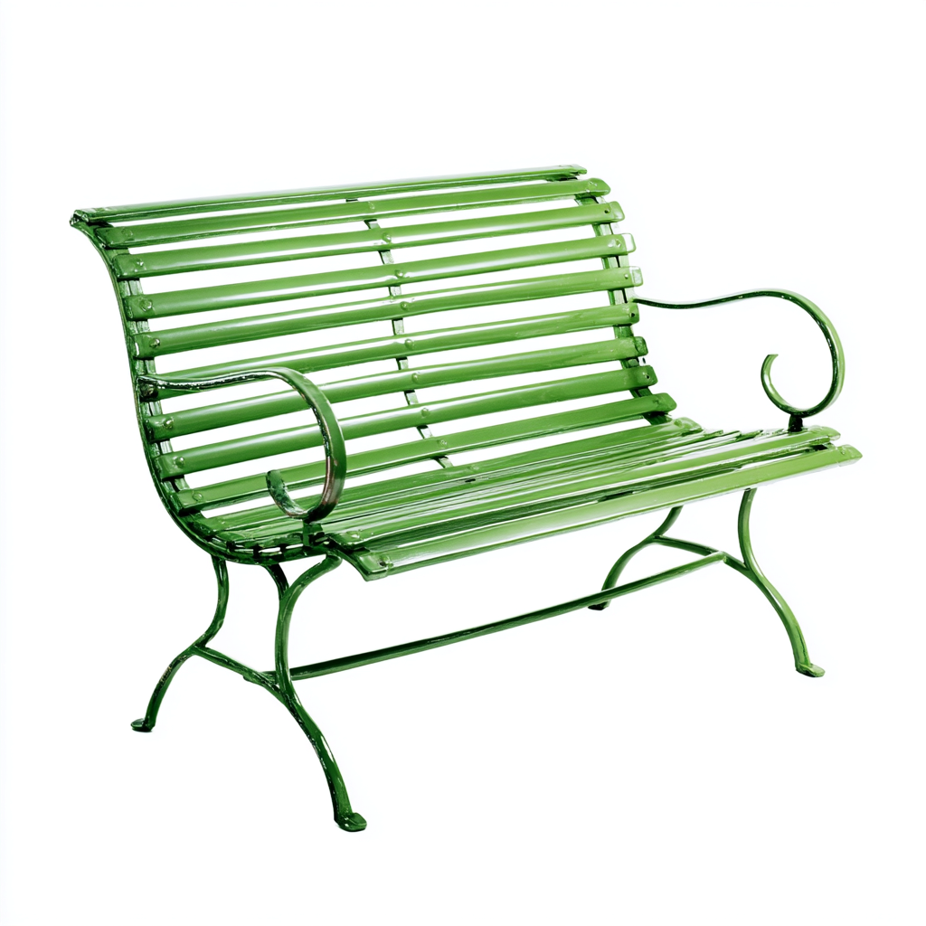 Banc de jardin - métal - 120x59x81 cm - vert - style rétro-Snugure