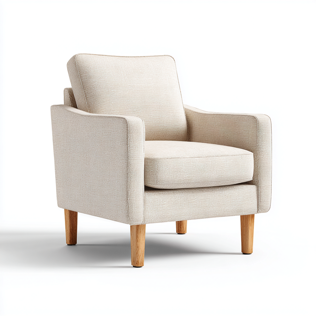 Fauteuil - tissu - 80x82x90 cm - beige - design scandinave pour salon-Snugure