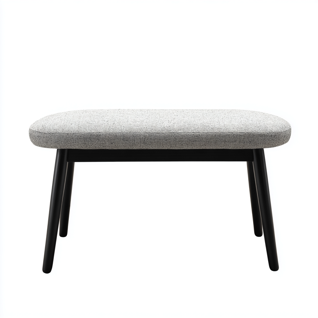 Banc de lit - tissu - 90x35x45 cm - gris-noir - style scandinave minimaliste-Snugure