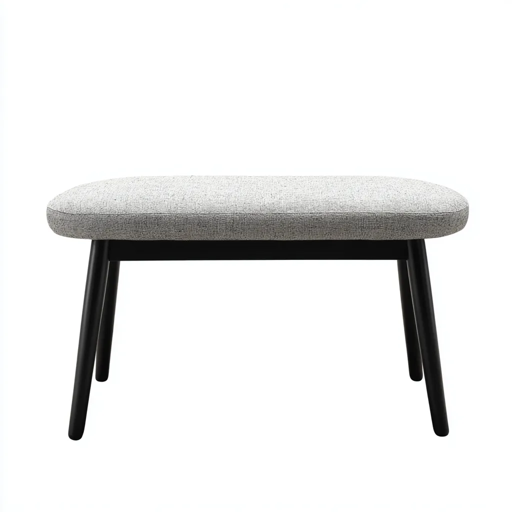Banc de lit - tissu - 90x35x45 cm - gris-noir - style scandinave minimaliste-Snugure