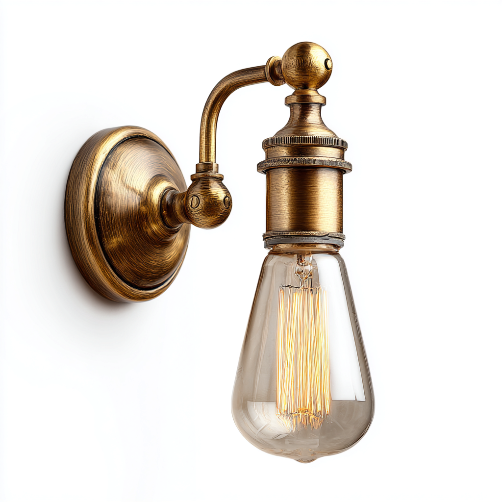 Applique murale - métal-verre - 10x15x20 cm - laiton antique - style rétro industriel - lampe murale décorative pour salon ou couloir-Snugure