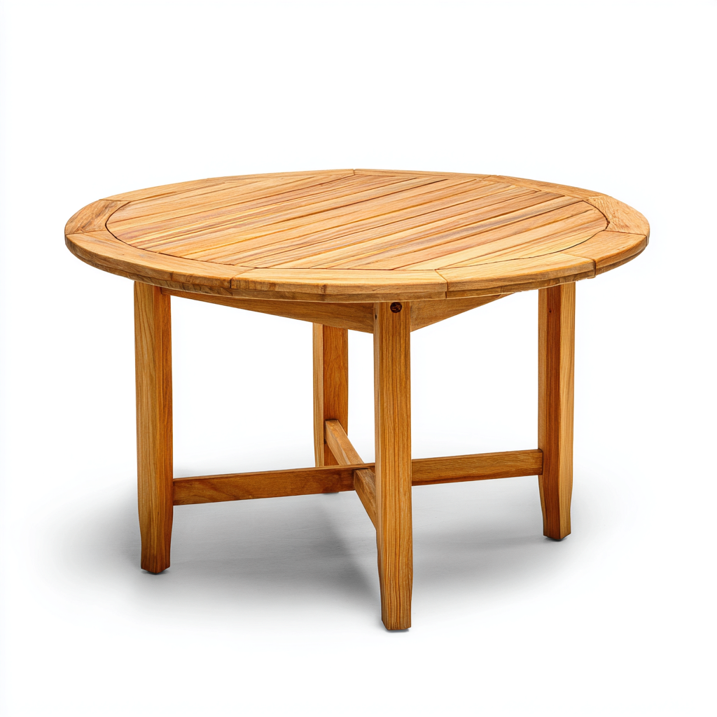 Table de jardin - bois de teck - 120x120x75 cm - naturel - style classique-Snugure