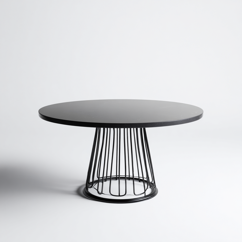 Table de jardin - métal - 120x120x75 cm - noir - design industriel-Snugure